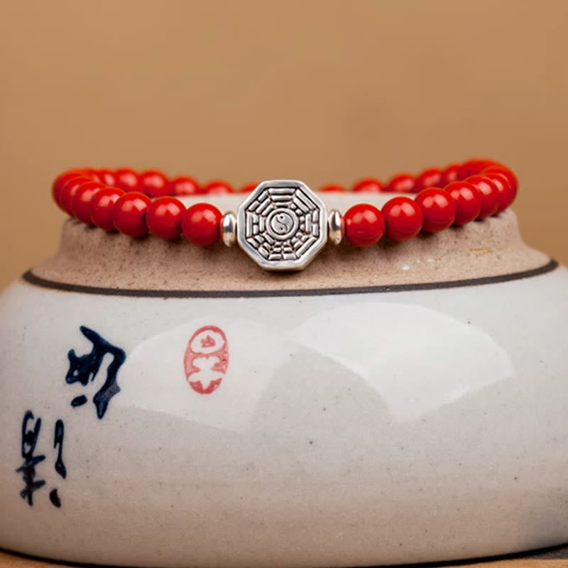 Buddha Stones925スターリングシルバー 陰陽八卦シンボル 辰砂 ストリング 集中ブレスレット - image 16