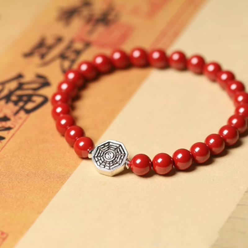 Buddha Stones925スターリングシルバー 陰陽八卦シンボル 辰砂 ストリング 集中ブレスレット - image 15