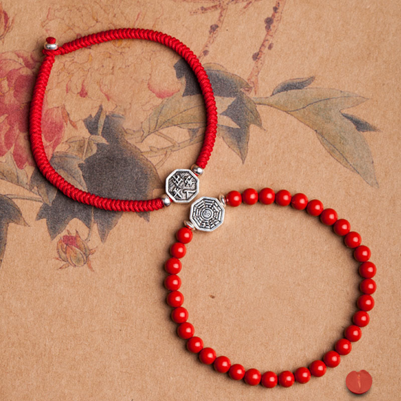 Buddha Stones925スターリングシルバー 陰陽八卦シンボル 辰砂 ストリング 集中ブレスレット - image 5