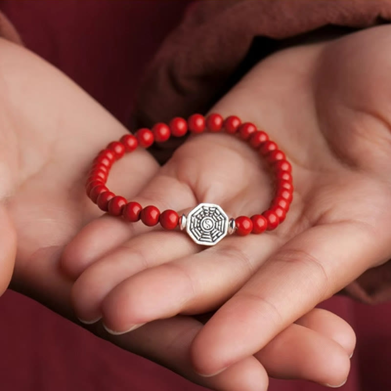 Buddha Stones925スターリングシルバー 陰陽八卦シンボル 辰砂 ストリング 集中ブレスレット - image 20