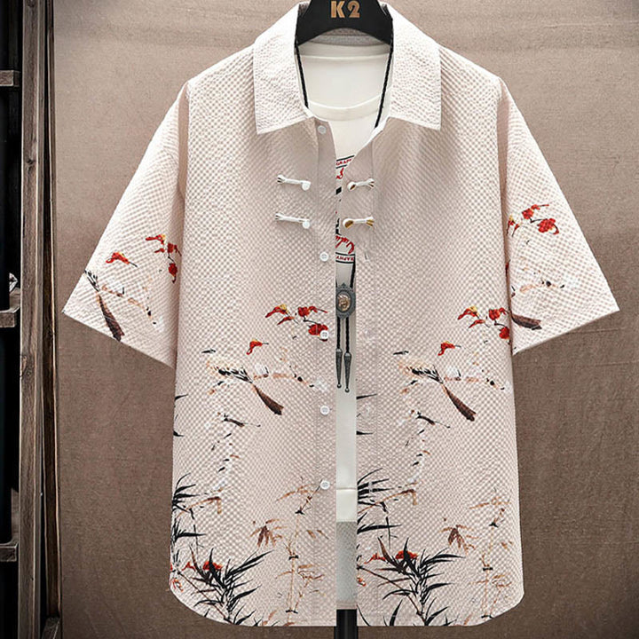 Buddha Stones風景ココナッツの木カササギ柄半袖ショーツメンズセット - image 15