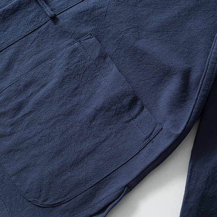 Buddha Stonesカエルボタン 中国唐装シャツ コットンリネン メンズジャケット 衣類 - image 9