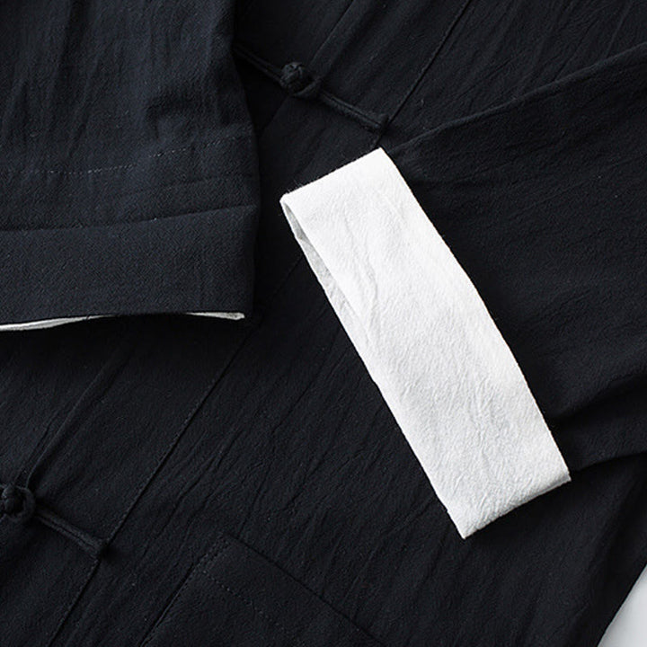 Buddha Stonesカエルボタン 中国唐装 半袖シャツ コットン メンズ ポケット付き - image 14