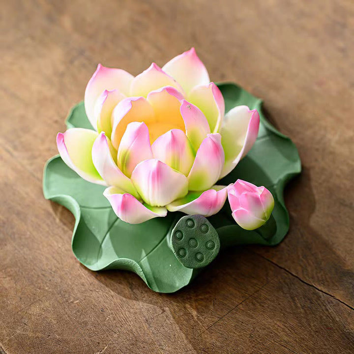 Buddha Stones蓮の花 葉 ポッド スピリチュアルヒーリング セラミックスティック 香炉 装飾 - image 2