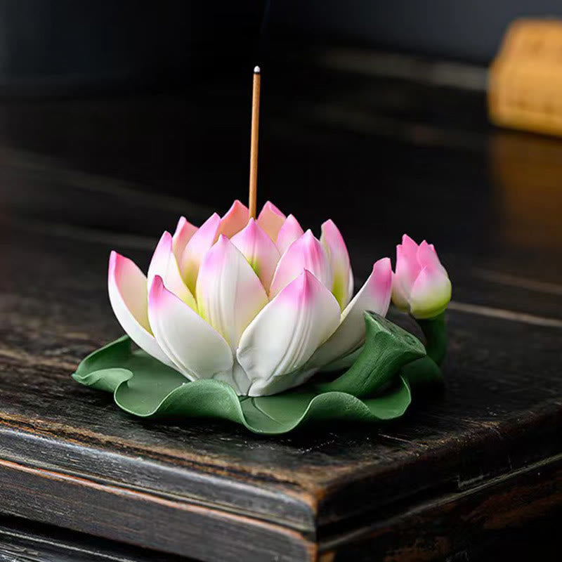 Buddha Stones蓮の花 葉 ポッド スピリチュアルヒーリング セラミックスティック 香炉 装飾 - image 4
