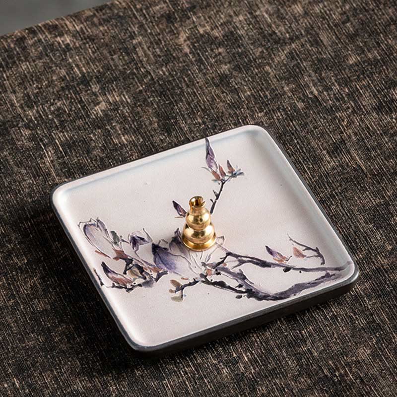 Buddha Stones山 湖 花 葉 癒し 陶器 プレート トレイ スティック 香炉 装飾