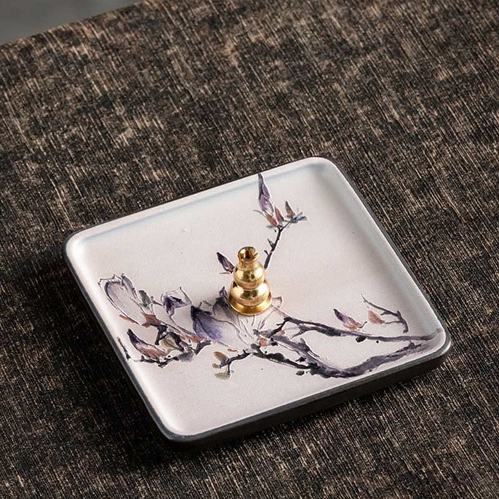 Buddha Stones山 湖 花 葉 癒し 陶器 プレート トレイ スティック 香炉 装飾