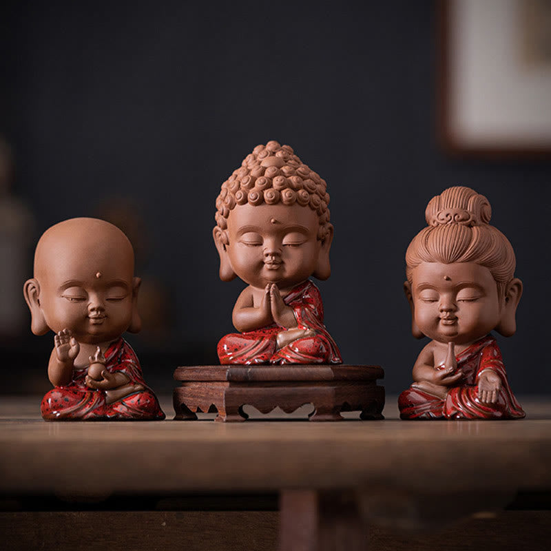 Buddha Stonesミニゴータマ仏陀釈迦牟尼観音観音菩薩地蔵菩薩セレニティセラミックデスク装飾