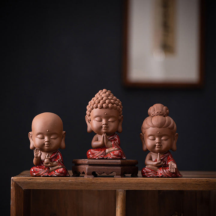 Buddha Stonesミニゴータマ仏陀釈迦牟尼観音観音菩薩地蔵菩薩セレニティセラミックデスク装飾
