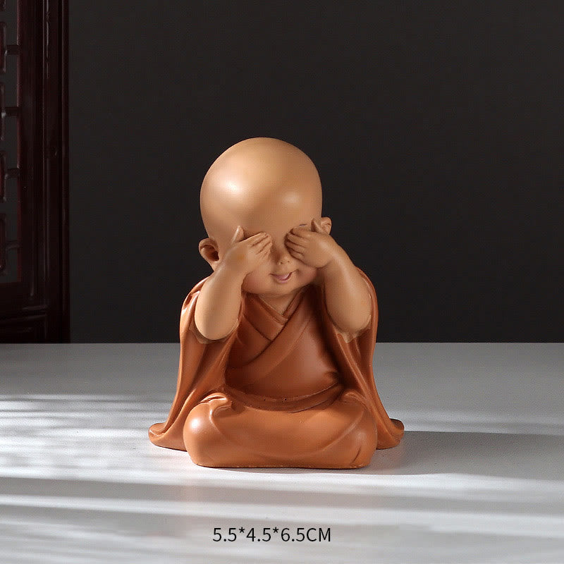 Buddha Stones小さなミニ瞑想 祈る僧侶 静寂 樹脂製 ホームデコレーション