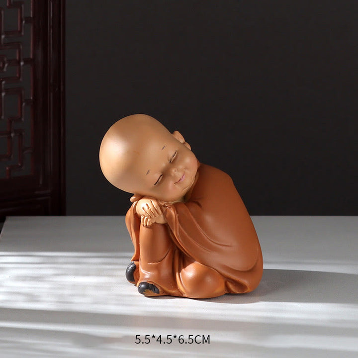 Buddha Stones小さなミニ瞑想 祈る僧侶 静寂 樹脂製 ホームデコレーション