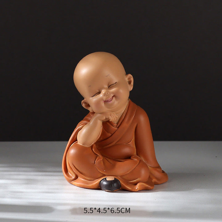 Buddha Stones小さなミニ瞑想 祈る僧侶 静寂 樹脂製 ホームデコレーション
