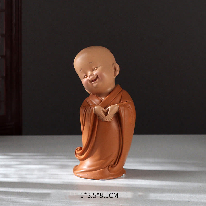 Buddha Stones小さなミニ瞑想 祈る僧侶 静寂 樹脂製 ホームデコレーション