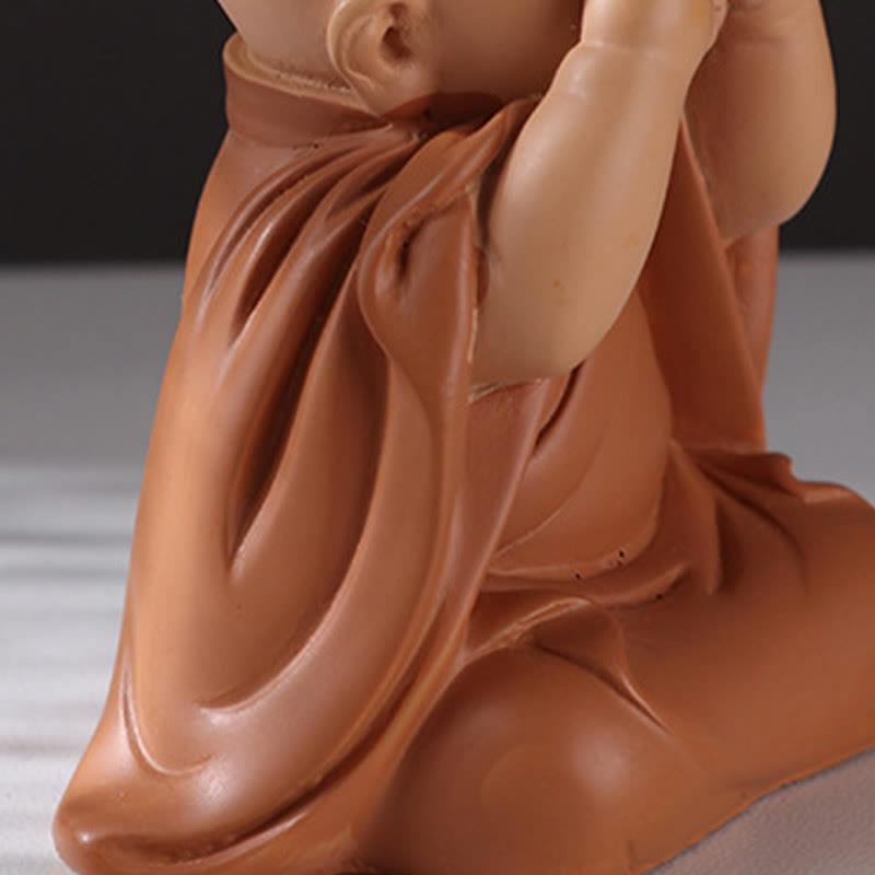 Buddha Stones小さなミニ瞑想 祈る僧侶 静寂 樹脂製 ホームデコレーション