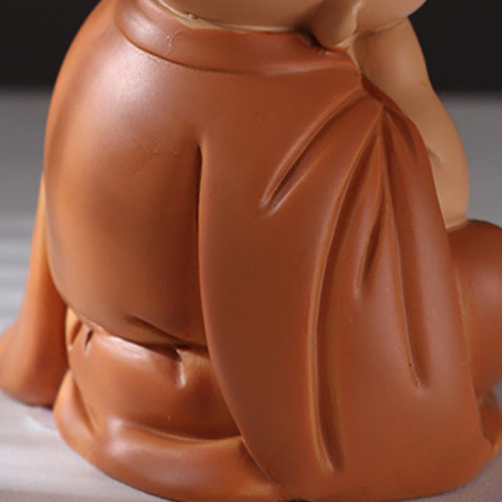 Buddha Stones小さなミニ瞑想 祈る僧侶 静寂 樹脂製 ホームデコレーション