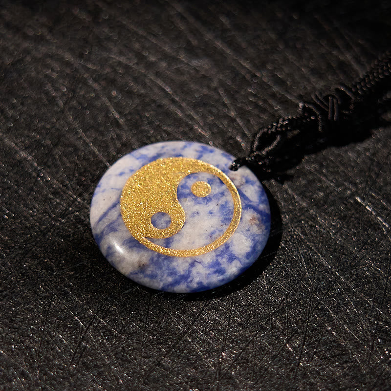 Buddha Stones各種クリスタルアメジストタイガーアイグリーンアベンチュリン陰陽スピリチュアルネックレスペンダント