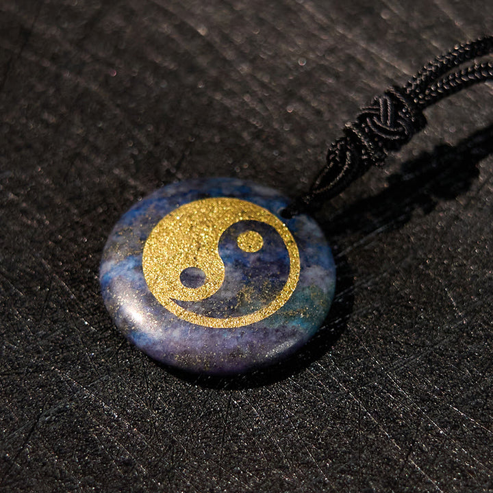 Buddha Stones各種クリスタルアメジストタイガーアイグリーンアベンチュリン陰陽スピリチュアルネックレスペンダント