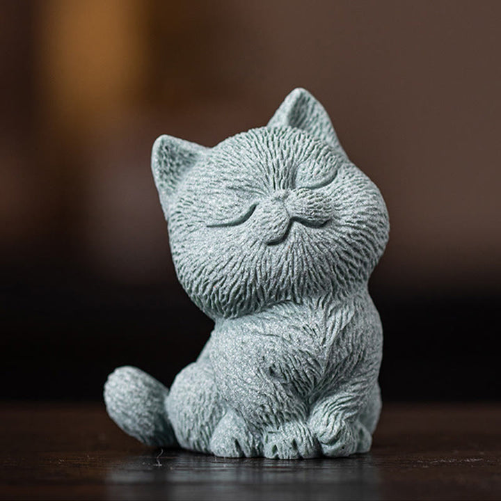 Buddha Stones小さな猫 家庭用 ティーペット 置物 デスク装飾 - image 4