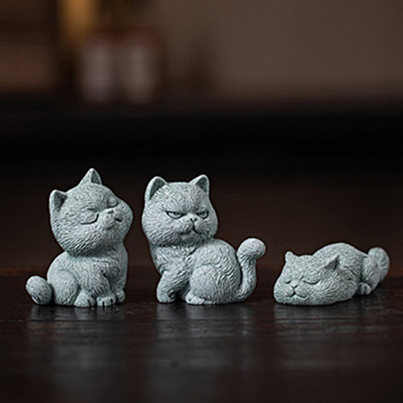 Buddha Stones小さな猫 家庭用 ティーペット 置物 デスク装飾 - image 2