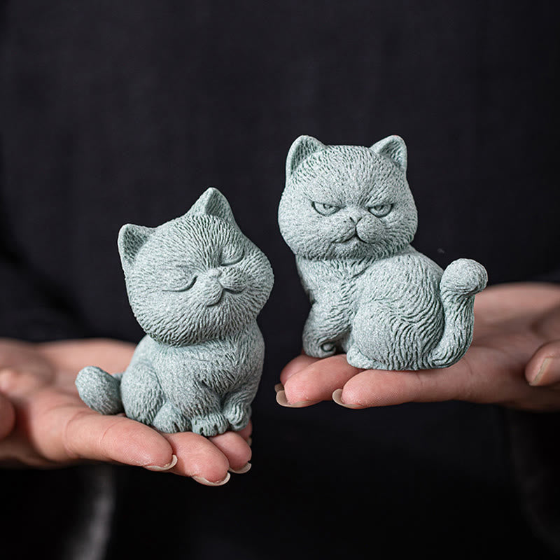 Buddha Stones小さな猫 家庭用 ティーペット 置物 デスク装飾 - image 11