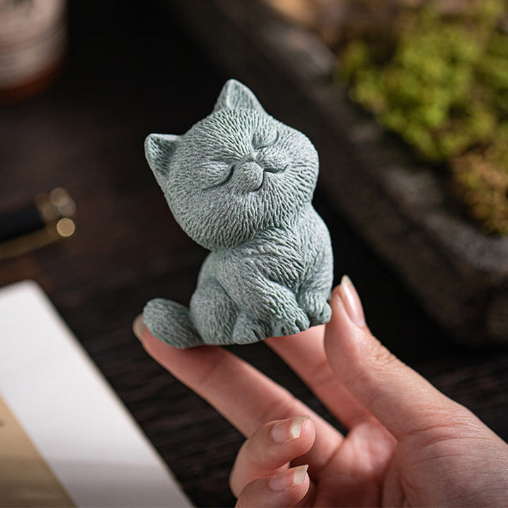 Buddha Stones小さな猫 家庭用 ティーペット 置物 デスク装飾 - image 5