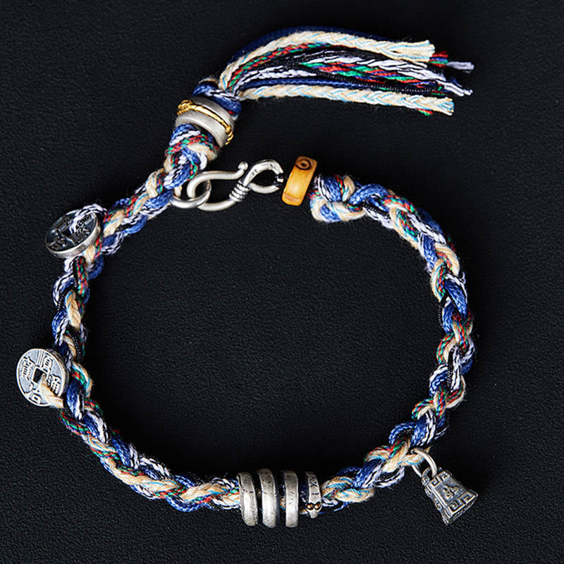 Buddha Stones925スターリングシルバー コインスケールチャーム ハンドメイド 祝福ブレスレット - image 1