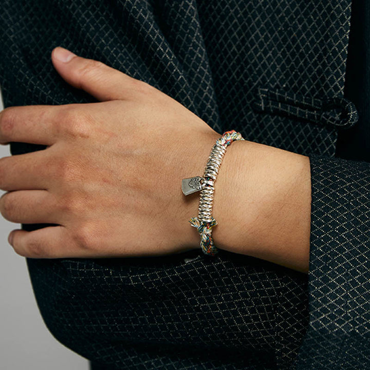 Buddha Stones925スターリングシルバー ハンドメイドプロテクションマルチストランドブレスレット - image 8