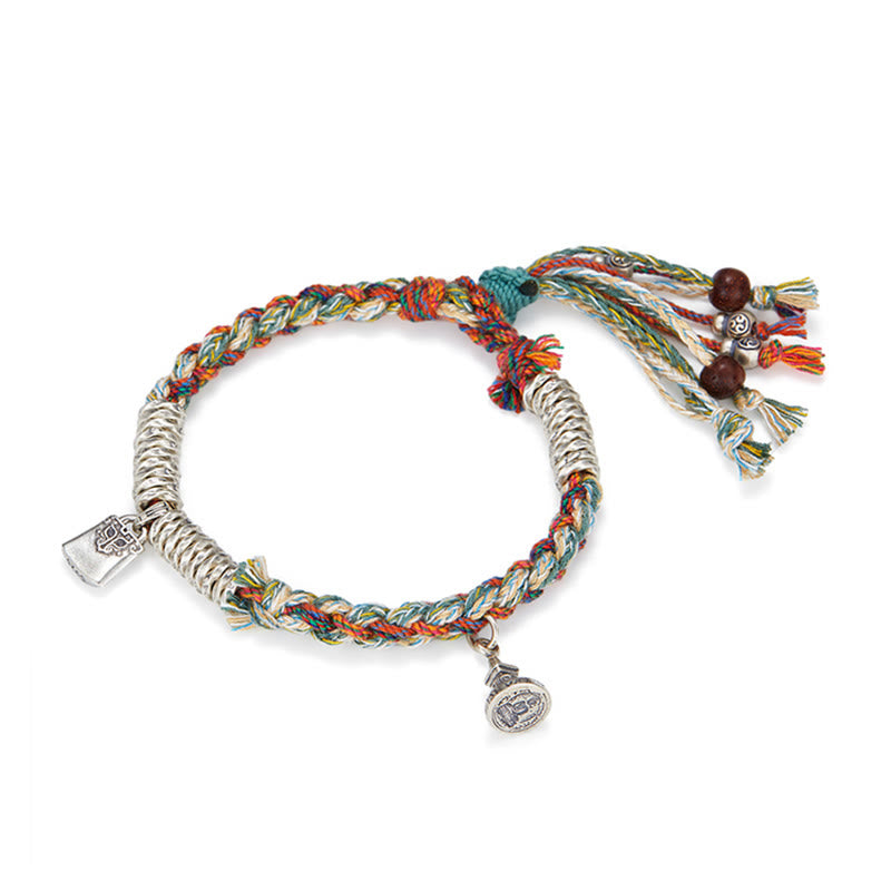 Buddha Stones925スターリングシルバー ハンドメイドプロテクションマルチストランドブレスレット - image 12