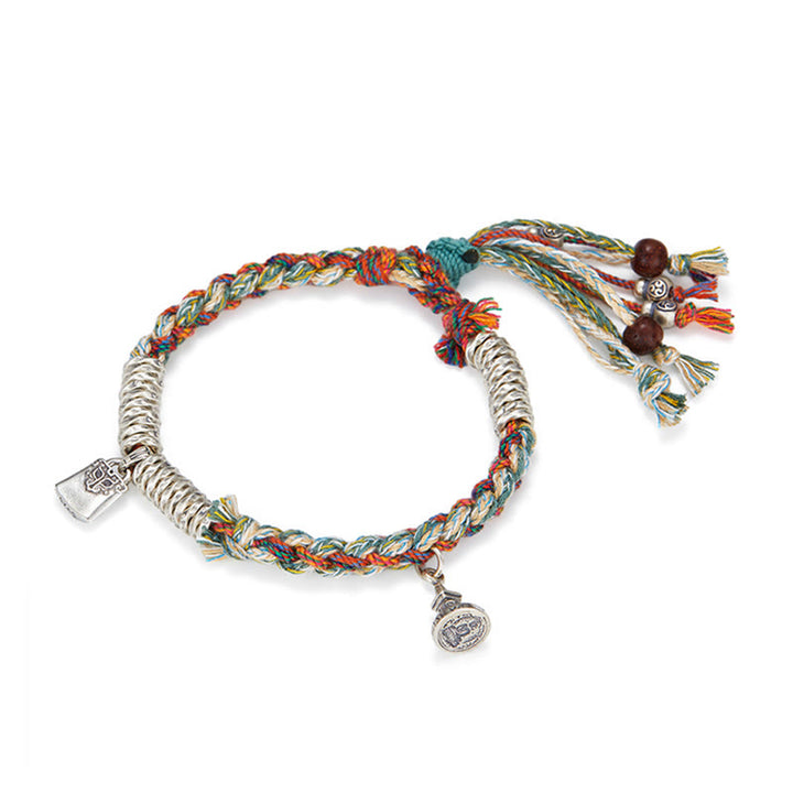 Buddha Stones925スターリングシルバー ハンドメイドプロテクションマルチストランドブレスレット - image 12