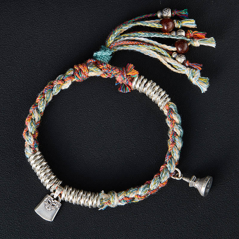 Buddha Stones925スターリングシルバー ハンドメイドプロテクションマルチストランドブレスレット - image 1