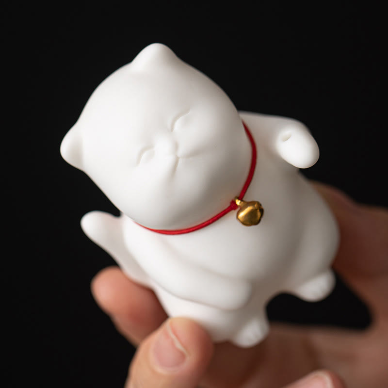 Buddha Stonesミニかわいい猫セラミックヒーリング香炉デスクデコレーション - image 6