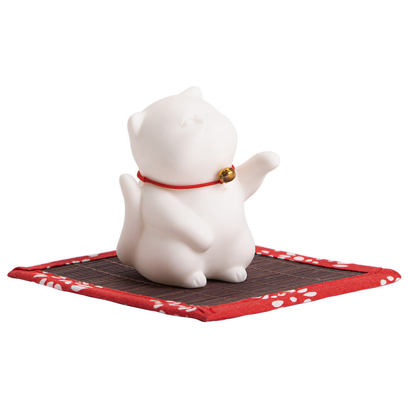 Buddha Stonesミニかわいい猫セラミックヒーリング香炉デスクデコレーション - image 4