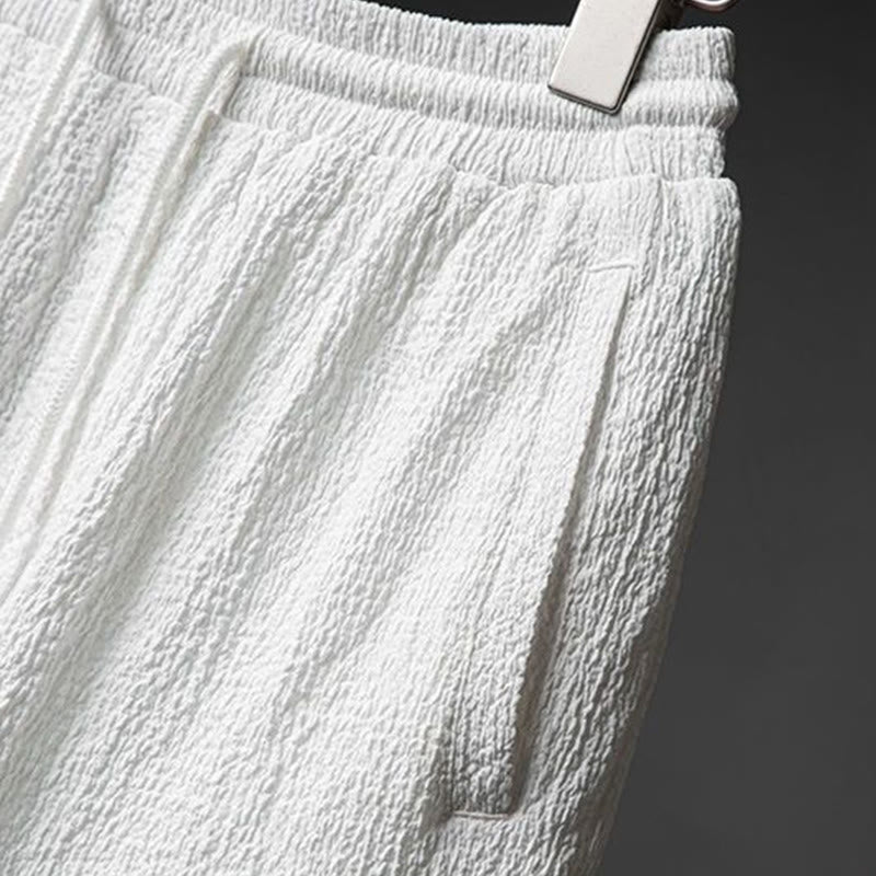 Buddha Stones メンズ 無地 半袖シャツ＆パンツ テクスチャボタン付き 2点セット - image 10