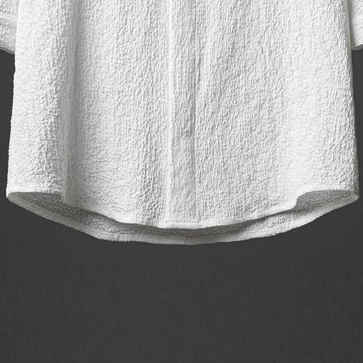 Buddha Stones メンズ 無地 半袖シャツ＆パンツ テクスチャボタン付き 2点セット - image 7