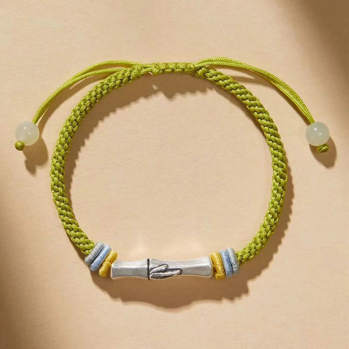 Buddha Stones999スターリングシルバー赤紐バンブー エンライトメントブレスレット - image 7