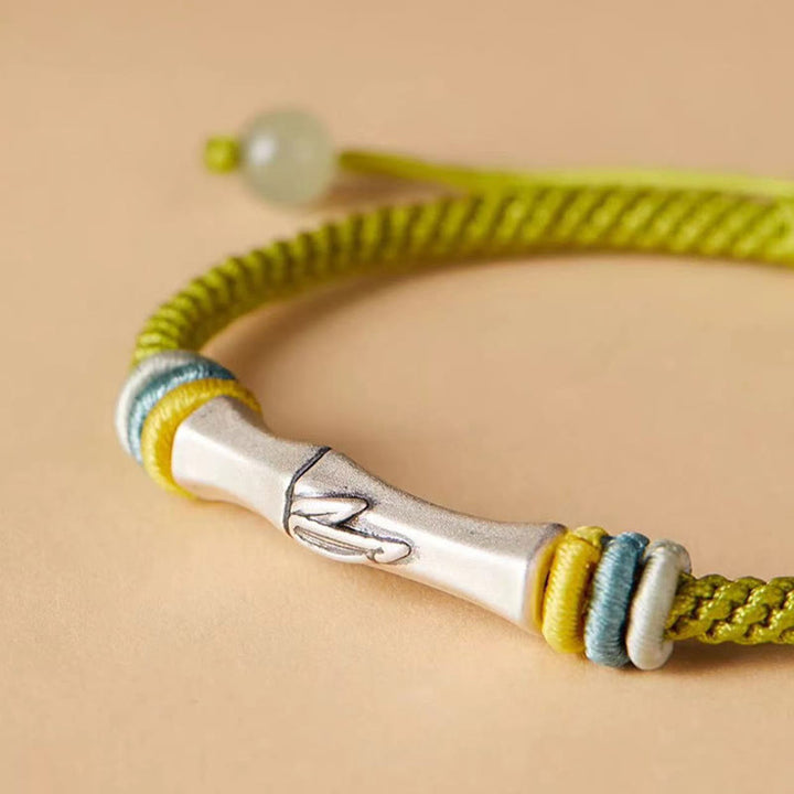 Buddha Stones999スターリングシルバー赤紐バンブー エンライトメントブレスレット - image 8