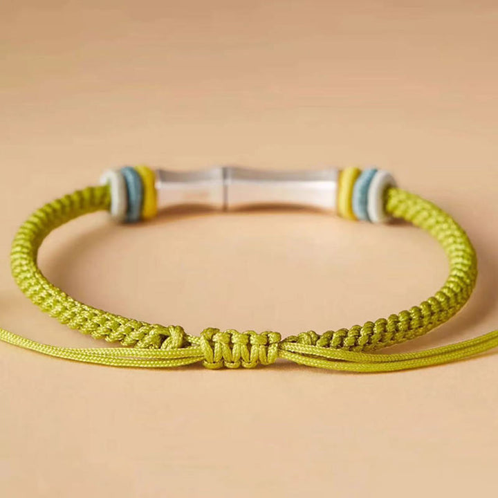 Buddha Stones999スターリングシルバー赤紐バンブー エンライトメントブレスレット - image 3