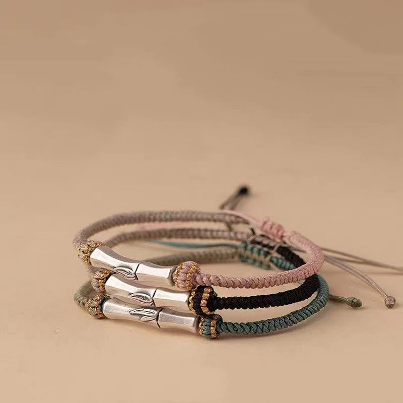 Buddha Stones925スターリングシルバー 竹製保護編みブレスレット - image 0