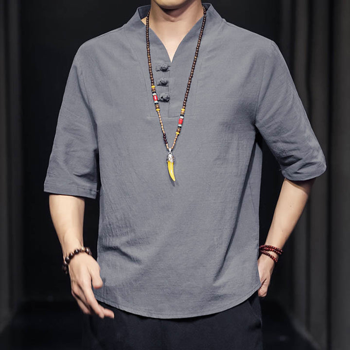 Buddha Stonesカジュアル サマー ハーフスリーブ シャツ コットン メンズ ウェア - image 20