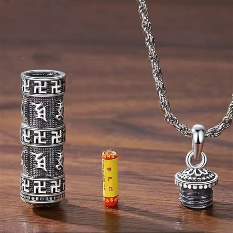 Buddha Stonesオーム・マニ・パドメ・フム卍ツイストチェーン知恵ネックレスペンダント - image 4