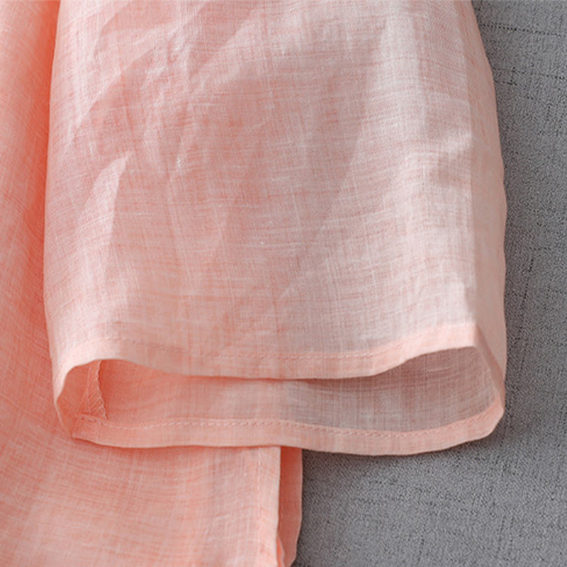 Buddha Stones無地 フロッグボタン 七分袖 ダブルレイヤー コットンリネンシャツ - image 21