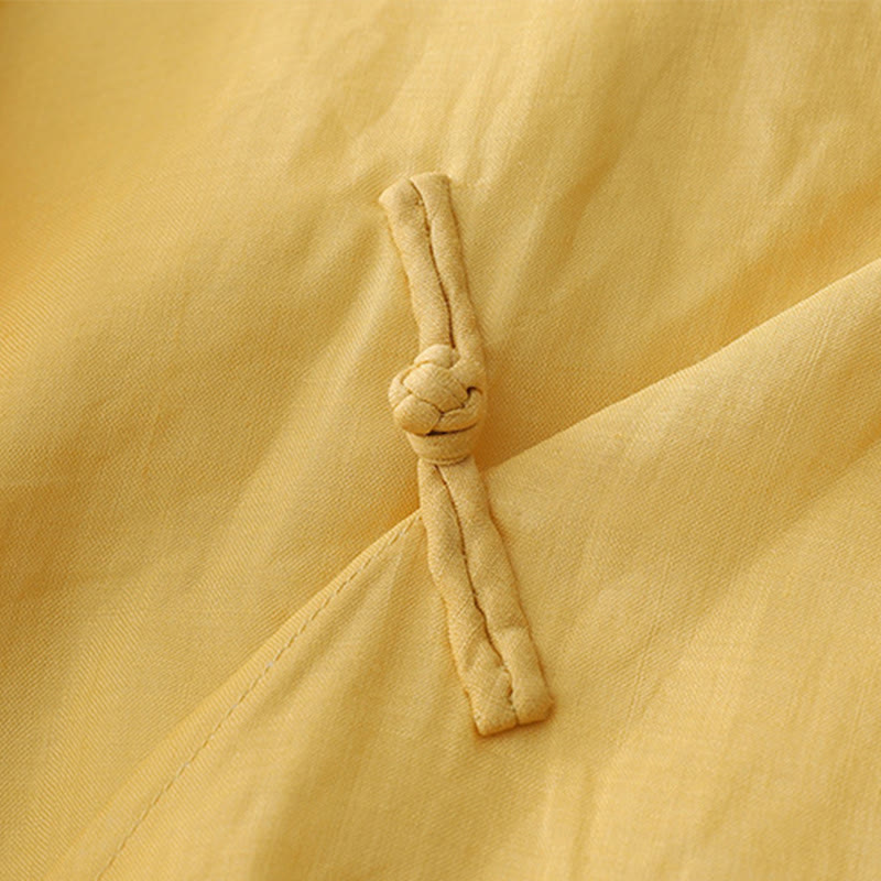 Buddha Stones無地 フロッグボタン 七分袖 ダブルレイヤー コットンリネンシャツ - image 10