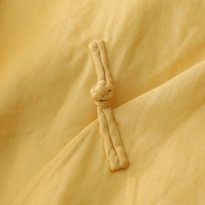 Buddha Stones無地 フロッグボタン 七分袖 ダブルレイヤー コットンリネンシャツ - image 10