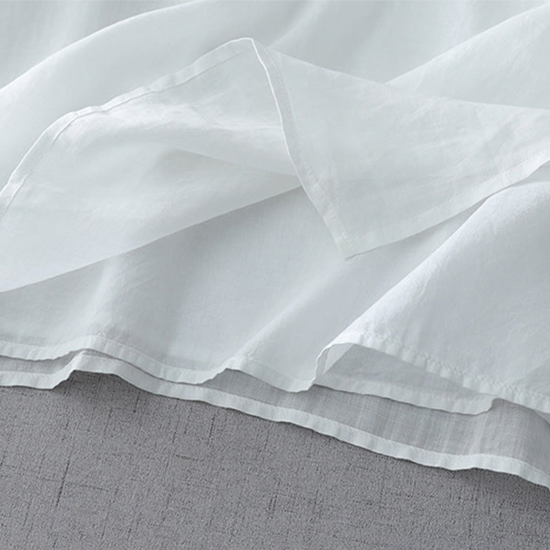 Buddha Stones無地 フロッグボタン 七分袖 ダブルレイヤー コットンリネンシャツ - image 4