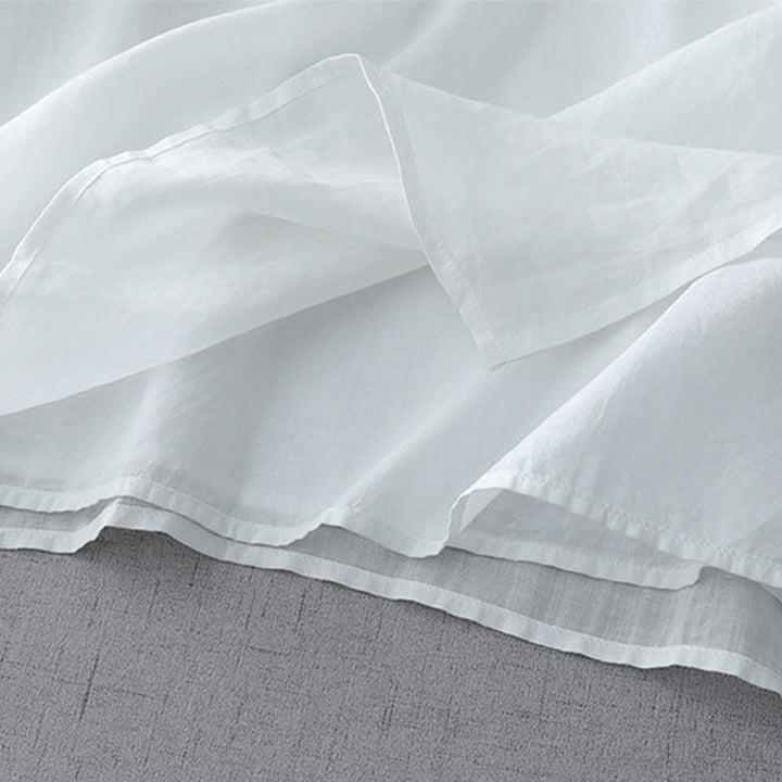 Buddha Stones無地 フロッグボタン 七分袖 ダブルレイヤー コットンリネンシャツ - image 4