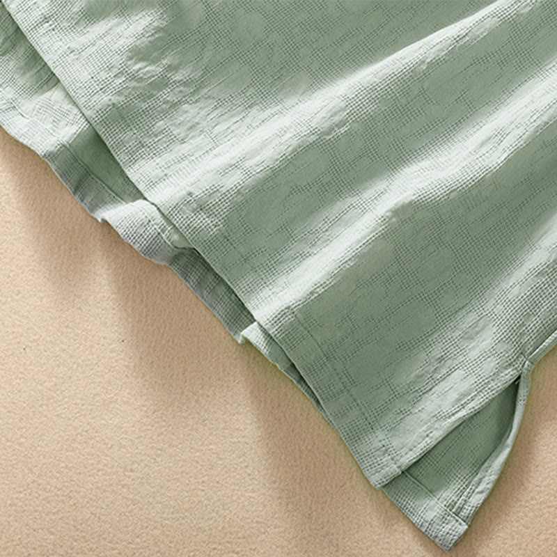 Buddha Stones梅刺繍カエルボタン半袖コットンリネンシャツ - image 17