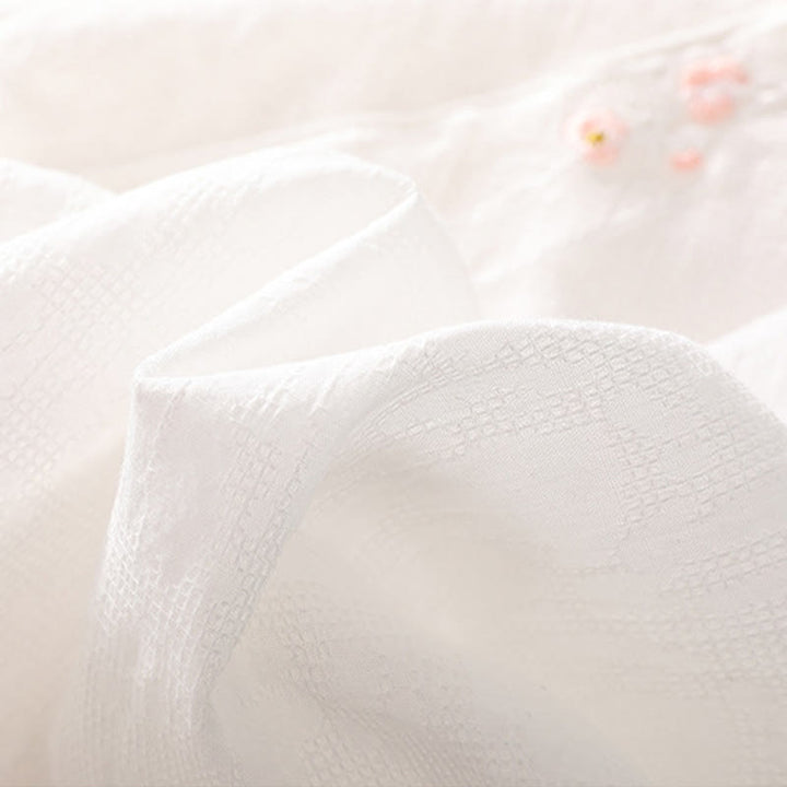 Buddha Stones梅刺繍カエルボタン半袖コットンリネンシャツ - image 32