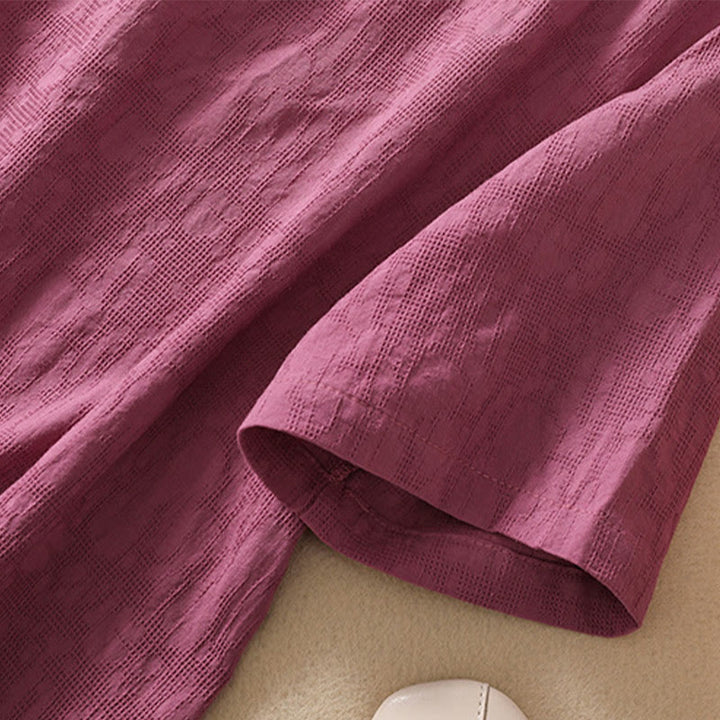 Buddha Stones梅刺繍カエルボタン半袖コットンリネンシャツ - image 37