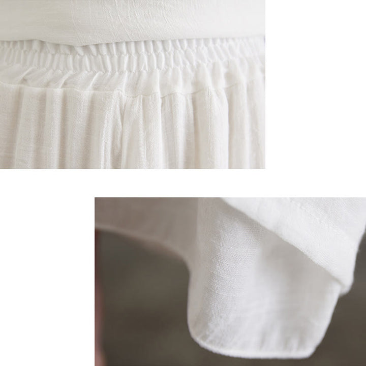 Buddha Stones 2点 カエルボタン 長袖シャツ ワイドレッグパンツ 瞑想用 コットンリネン 服 - image 12