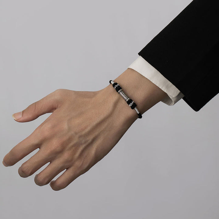 Buddha Stones925スターリングシルバーオーム・マニ・パドメ・フムウィズダム編みロープブレスレット - image 11